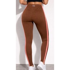 PINK ACTIVE Brown Coral Stripe Athletic Leggings Size S